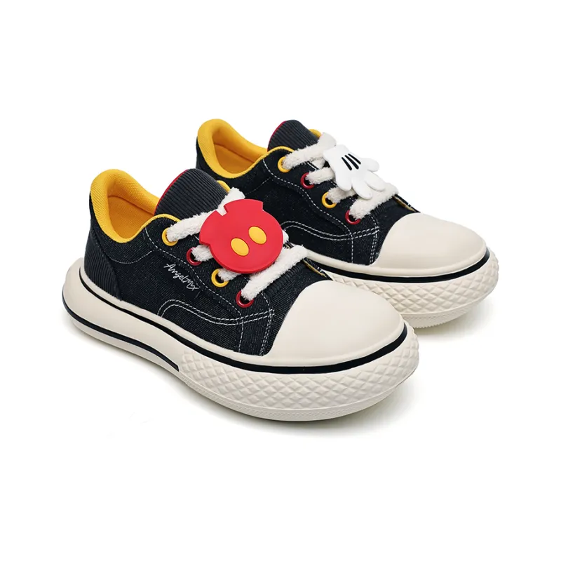 Angelmi Wear Resistant Slip Resistant Low Top Canvas Shoes Unisex Black-1