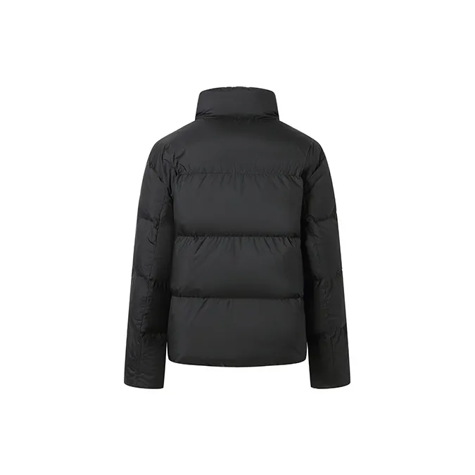 SylphlikeLoli Solid Color Stand Collar Loose Fit Thickened Cropped Down Jacket Women's-1