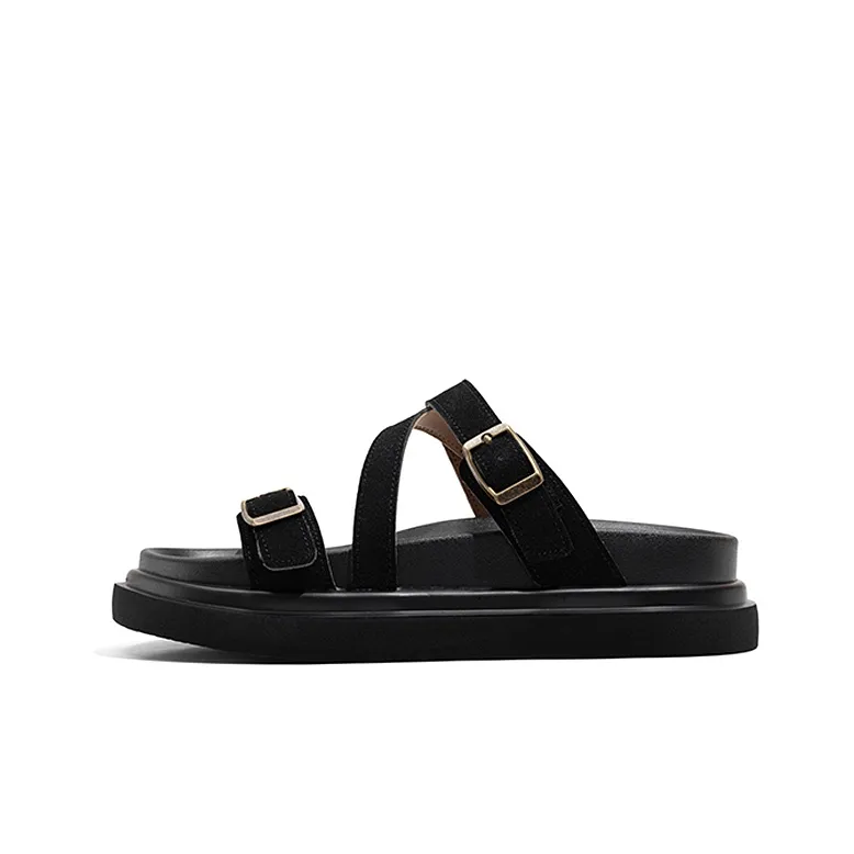Old Meow Flat Buckle For External Wear Slide Slippers 4.7cm Women's-0