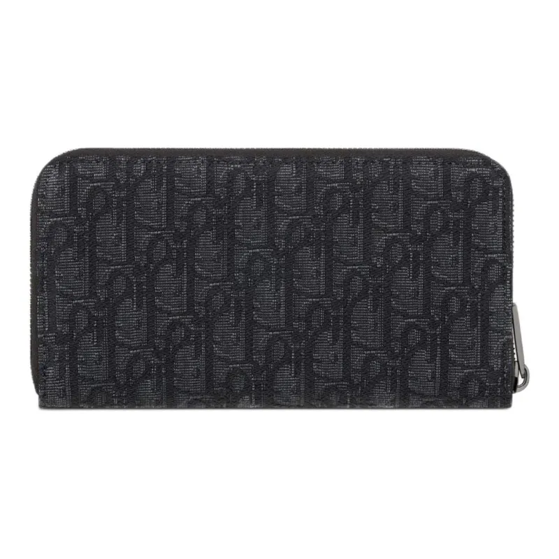 DIOR Saddle Grain Calfskin Wallet Regular Men's Black-1