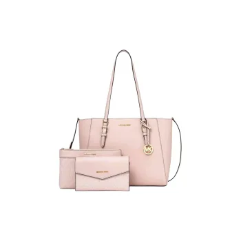 MICHAEL KORS Charlotte Saffiano Leather Shoulder Bag, Crossbody Bag, Handbag Large Size Women's Blush Pink