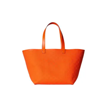 GUCCI Canvas Tote Bag Shopping Bag Handbag Medium Size Unisex Orange