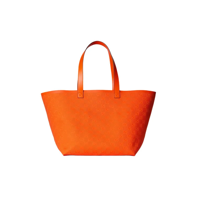 GUCCI Canvas Tote Bag Shopping Bag Handbag Medium Size Unisex Orange-0