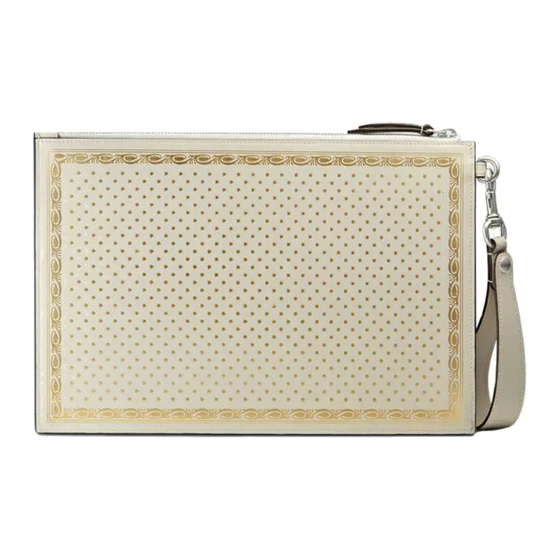 GUCCI Leather Clutch Unisex White-2