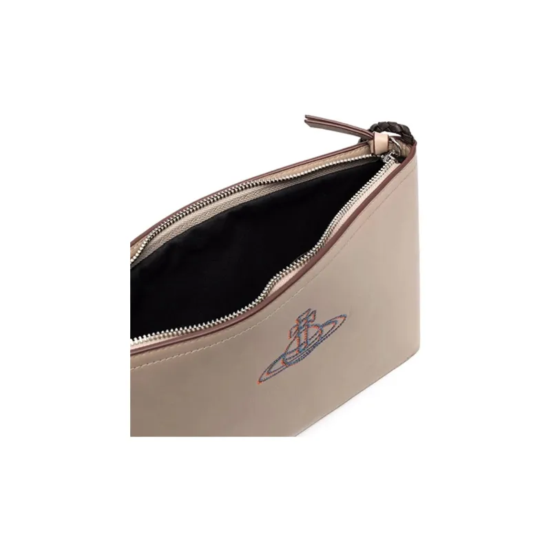 Vivienne Westwood Calfskin Clutch, Crossbody Bag, Shoulder Bag Men's Light Umber-2