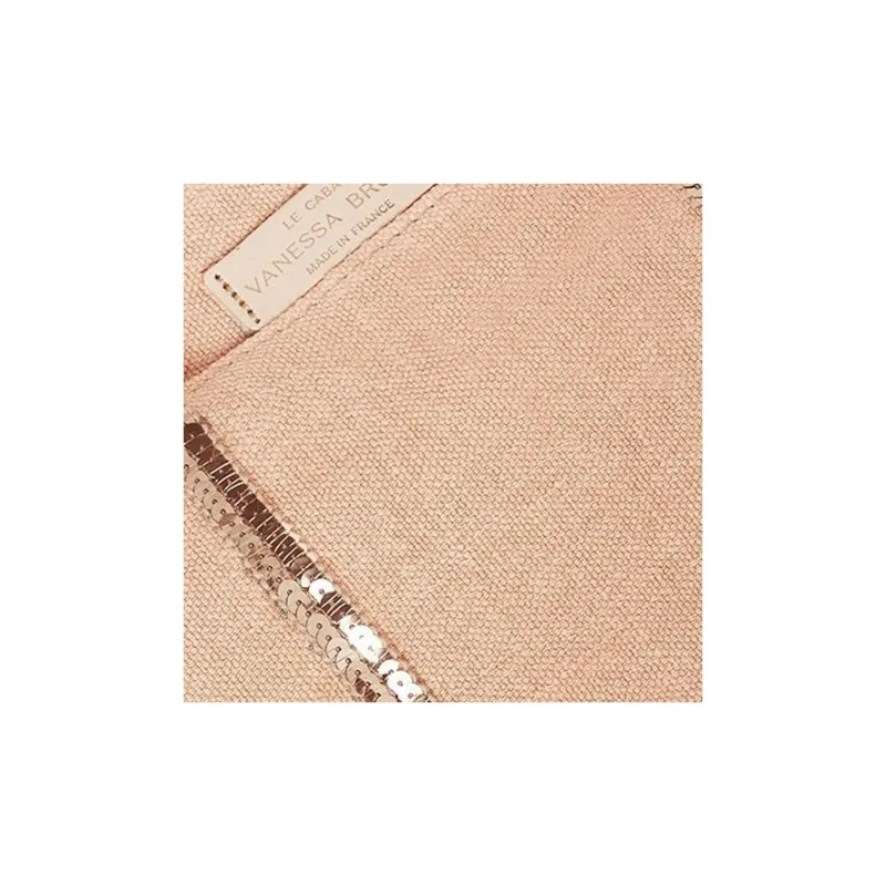 Vanessa Bruno Linen With Bright Beads Tote Bag, Shopping Bag, Shoulder Bag, Handbag Small Size Women's Pink-3