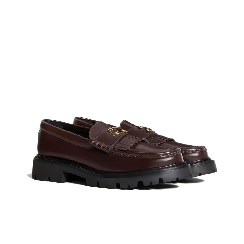 CELINE Triomphe Loafers 3.5cm Women's Brown-3