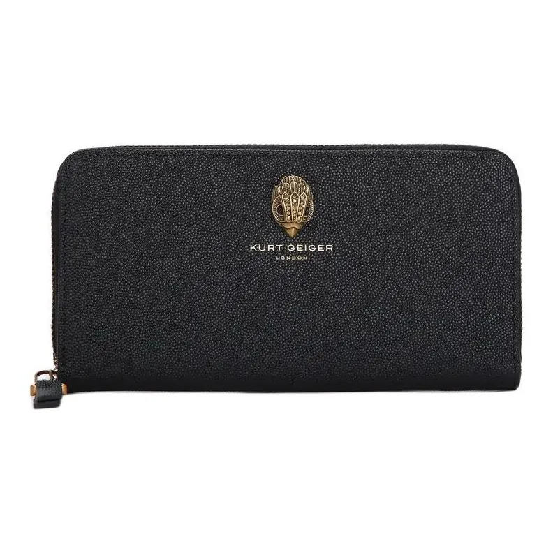Kurt Geiger London Fish Paste Embossed Cow Leather Wallet Women's Black-0