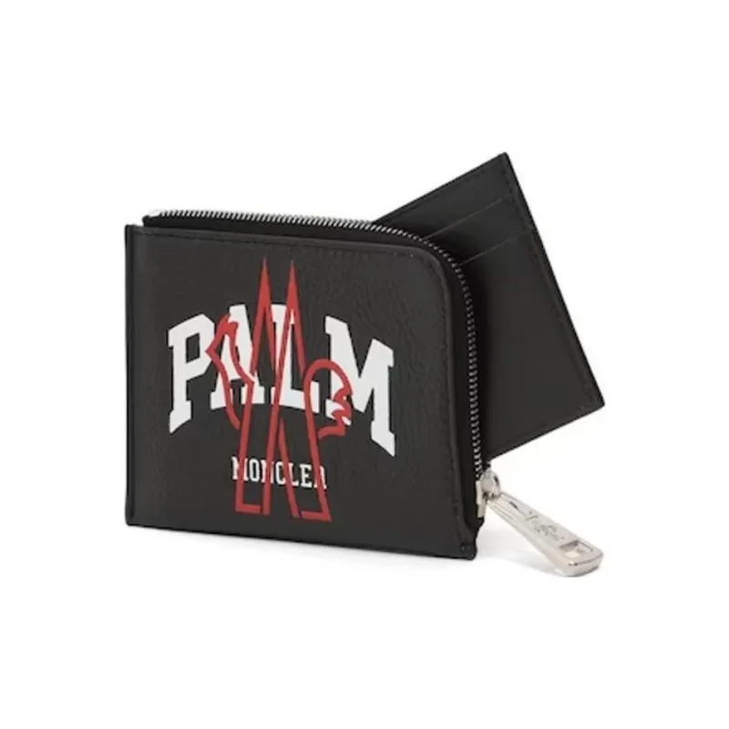 Moncler Genius Series Fabric Cow Leather Patchwork Card Holder Unisex Black-1