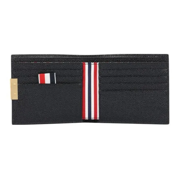 THOM BROWNE· Genuine Leather Coin Purse Men's Black-3