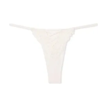 Victoria's Secret DREAM ANGELS Boho Floral Thong Panty/White/Ivory Underpants Women's 1 Pack White