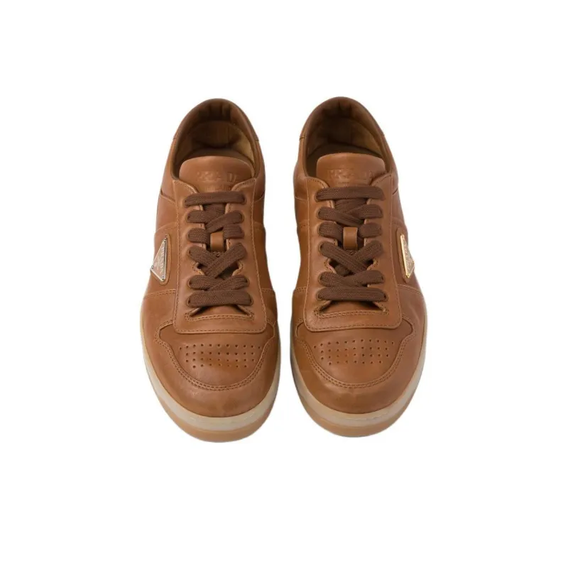 PRADA Downtown Low Top Skateboard Shoes Men's Brown-4