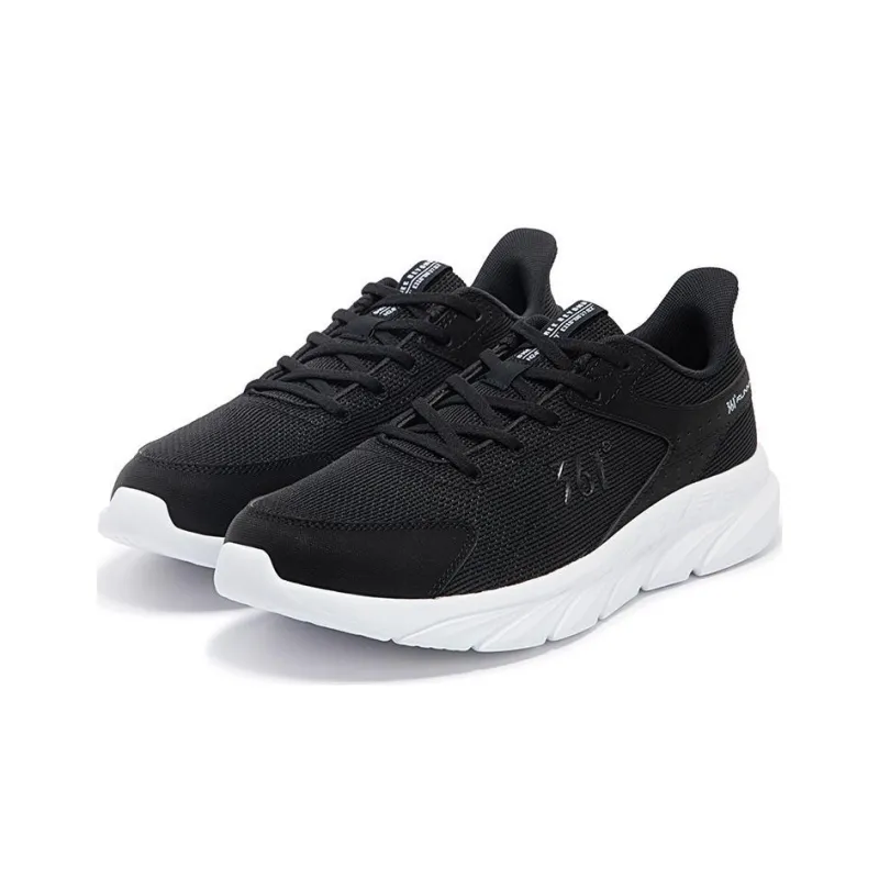 361° Cushioning, Breathable, Lightweight, Rebound Low Top Running Shoes Men's Black White-1