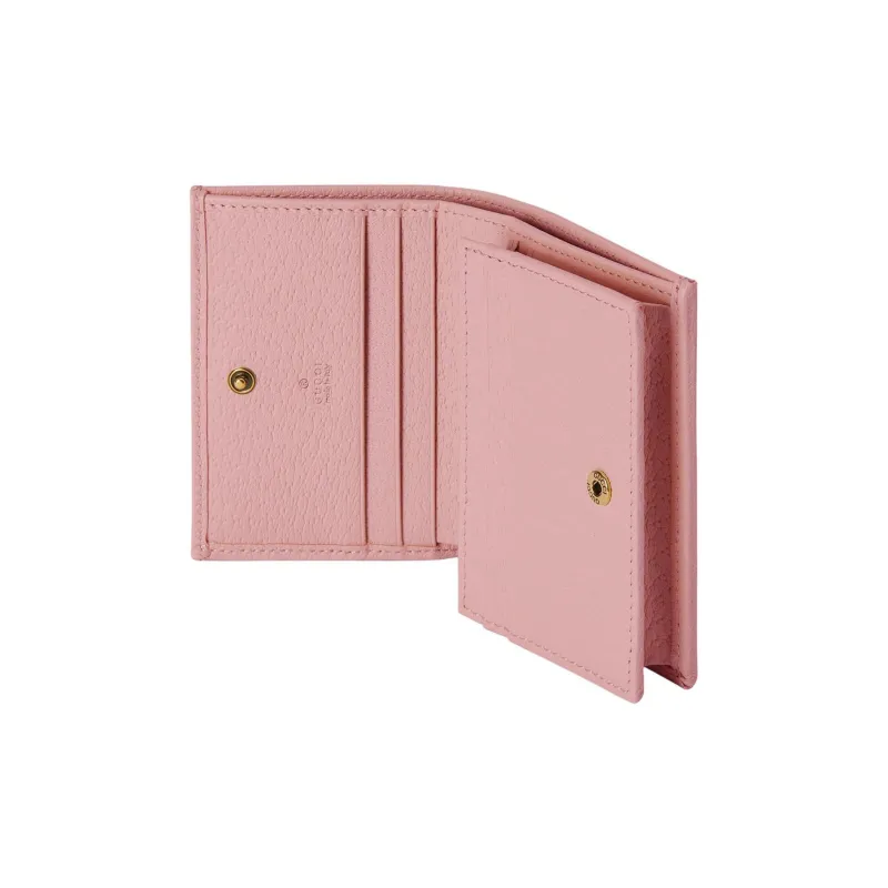 GUCCI Leather Wallets Card Holders Regular Women's Light Pink-4