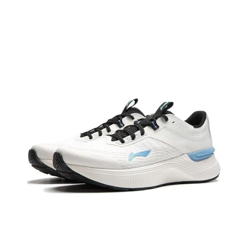 LiNing Light And Shadow Element Anti Slip Wear Resistant Low Top Casual Running Shoes Men's White Blue-3