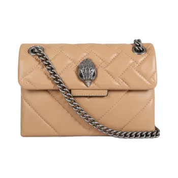 Kurt Geiger London Kensington Lambskin With Sheepskin Shoulder Bag, Crossbody Bag Mini Women's Camel