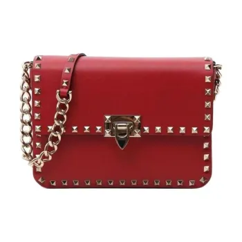 Valentino GARAVANIRockstud Leather Crossbody Bag Shoulder Bag Women's Red