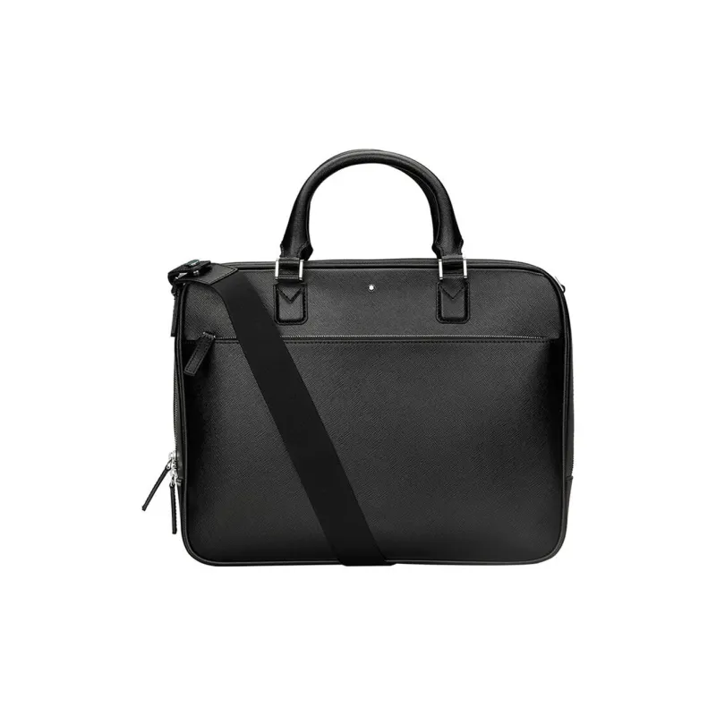 MONTBLANC Leather Briefcases Medium Size Men's Black-1
