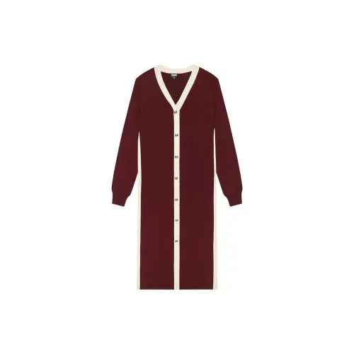 DKNY Long-Sleeved Dresses Women's Burgundy