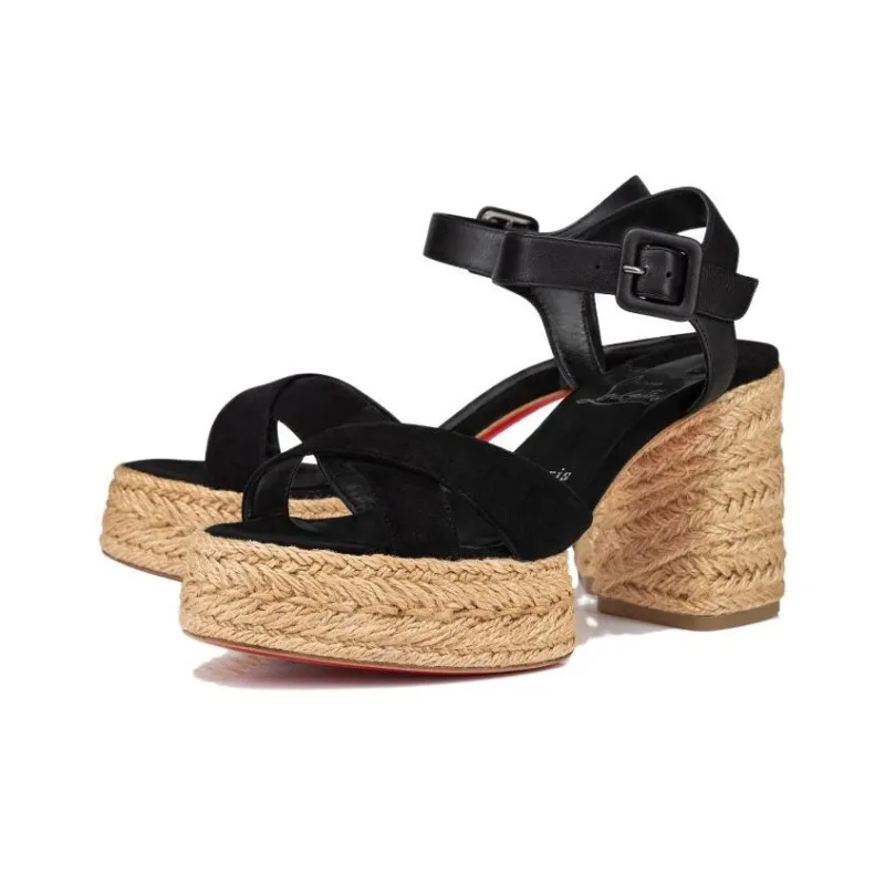 CL LUBOTING Strap Sandals 8.5cm Women's Black-2