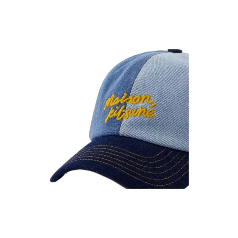 Maison Kitsune Cotton Baseball Caps Men's Blue-2