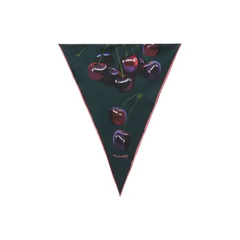 Burberry Silk Scarves Unisex Dark Green/Burgundy