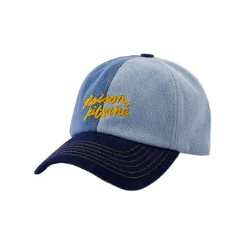 Maison Kitsune Cotton Baseball Caps Men's Blue