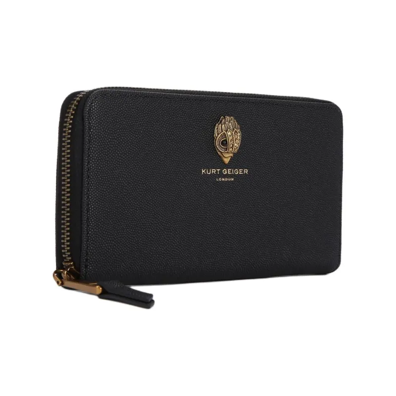 Kurt Geiger London Fish Paste Embossed Cow Leather Wallet Women's Black-1