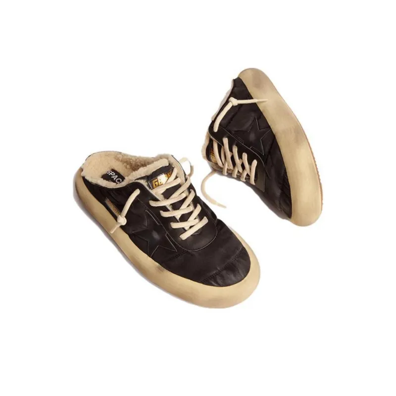 Golden Goose Space Star Rubber Sole Closed Toe Slippers Women's Black-2