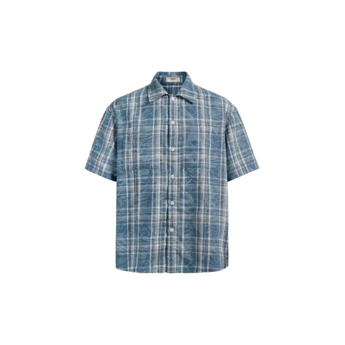 CHINISM Shirts Unisex Blue Plaid