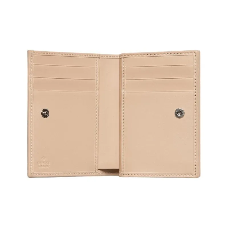 GUCCI Marmont Leather Wallet Medium Size Unisex Light Beige-3