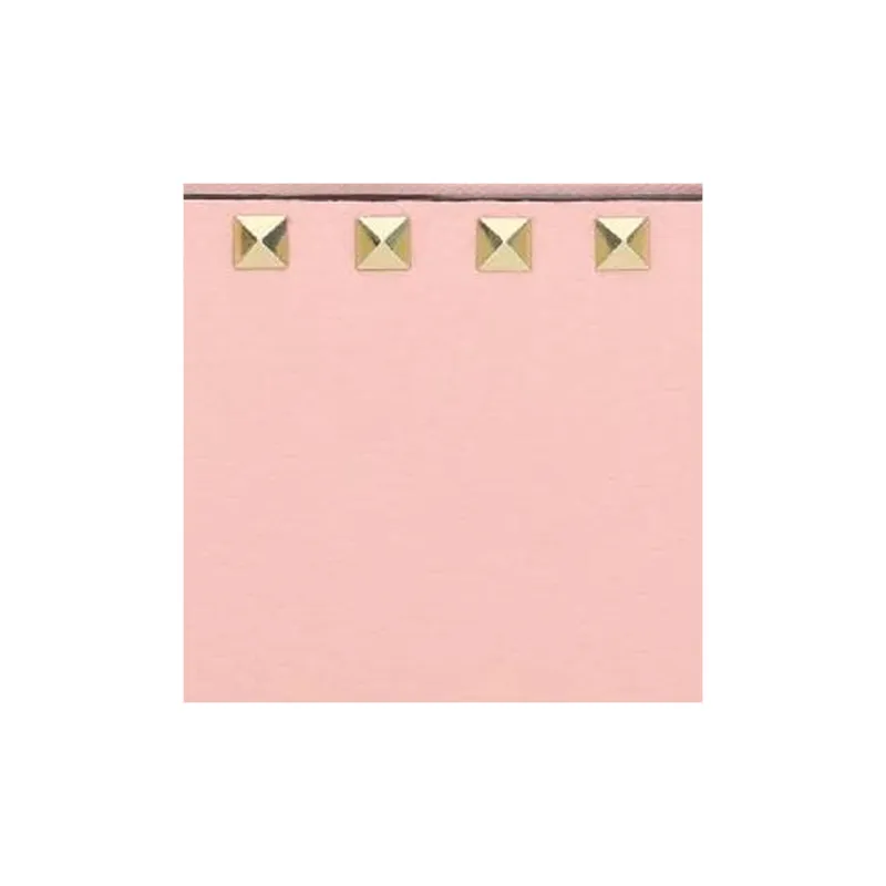 Valentino Rockstud Calfskin Wallet Coin Purses Card Holders Regular Women's Rose Pink-3