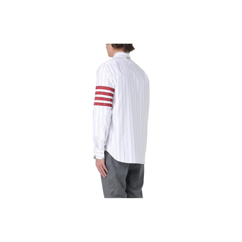 THOM BROWNE 4 Bar Striped Buttoned Shirt-1