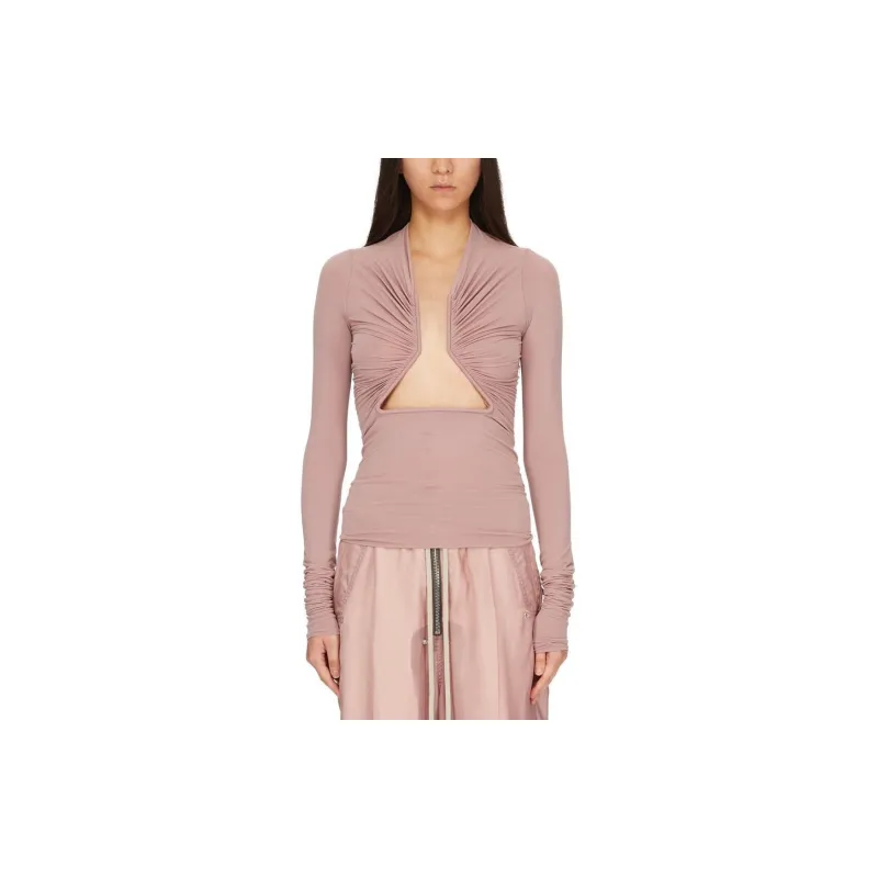 RICK OWENS Long Sleeve Prong T Shirt 'Dusty Pink'-3