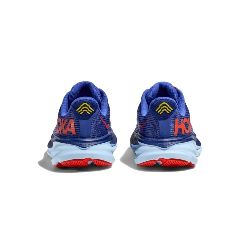 HOKA ONE ONE Clifton 9 Cushioned Wear Resistant Lightweight Low Top Kids' Running Shoes Eye Catching Blue Teenagers-3
