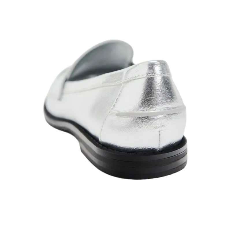 ZARA Loafers Women's Silver-5