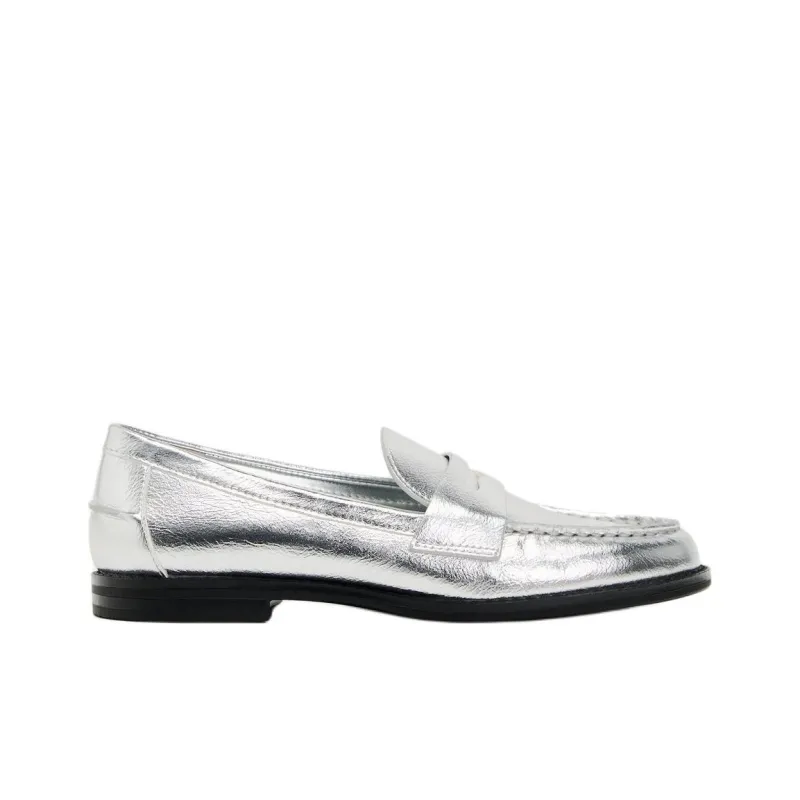 ZARA Loafers Women's Silver-1