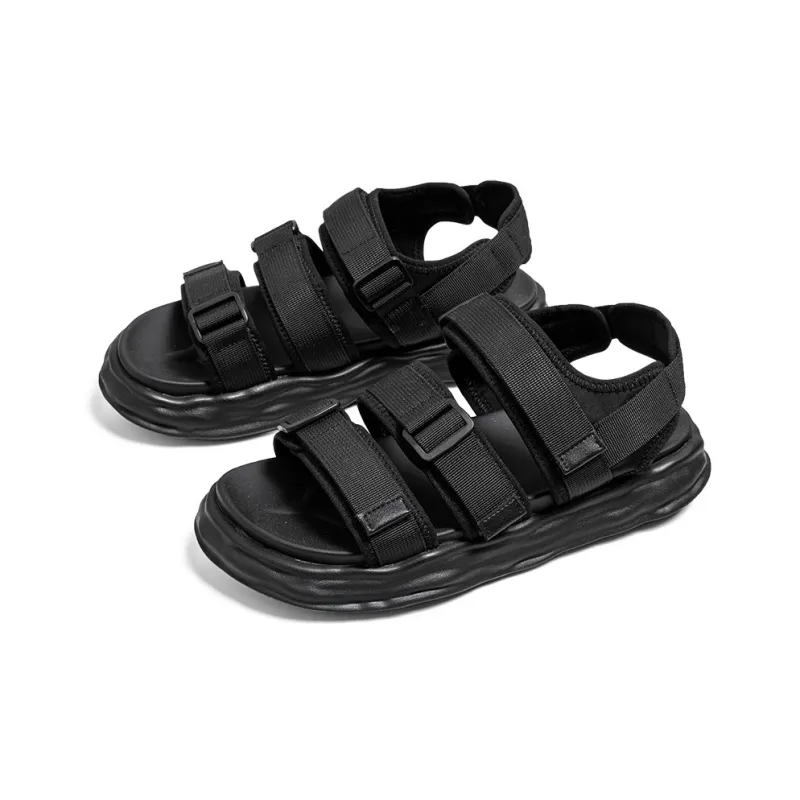 SHUPATE Beach Sandals Men Black/White-1
