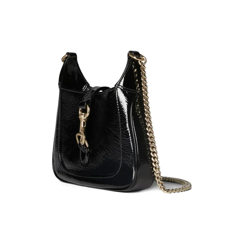GUCCI Patent Leather Crossbody Bag Shoulder Bag Women's Black-1