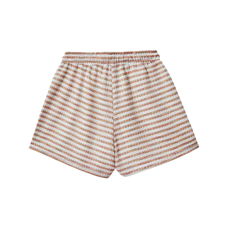 B.Duck Casual Shorts Women's Orange Stripes-1