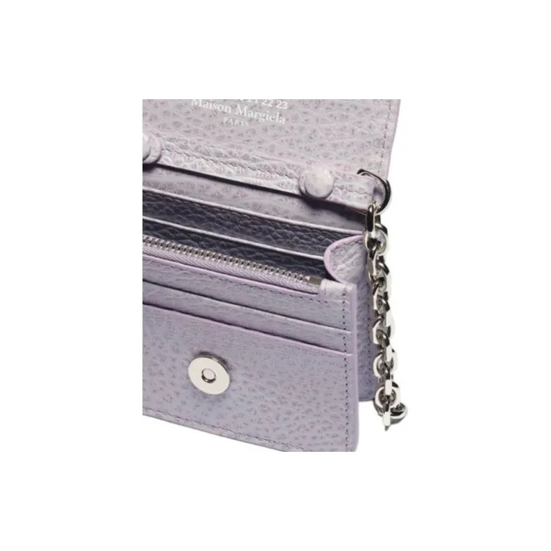 Maison Margiela Leather Shoulder Bag, Crossbody Bag, Wallet Mini Women's Light Purple-4