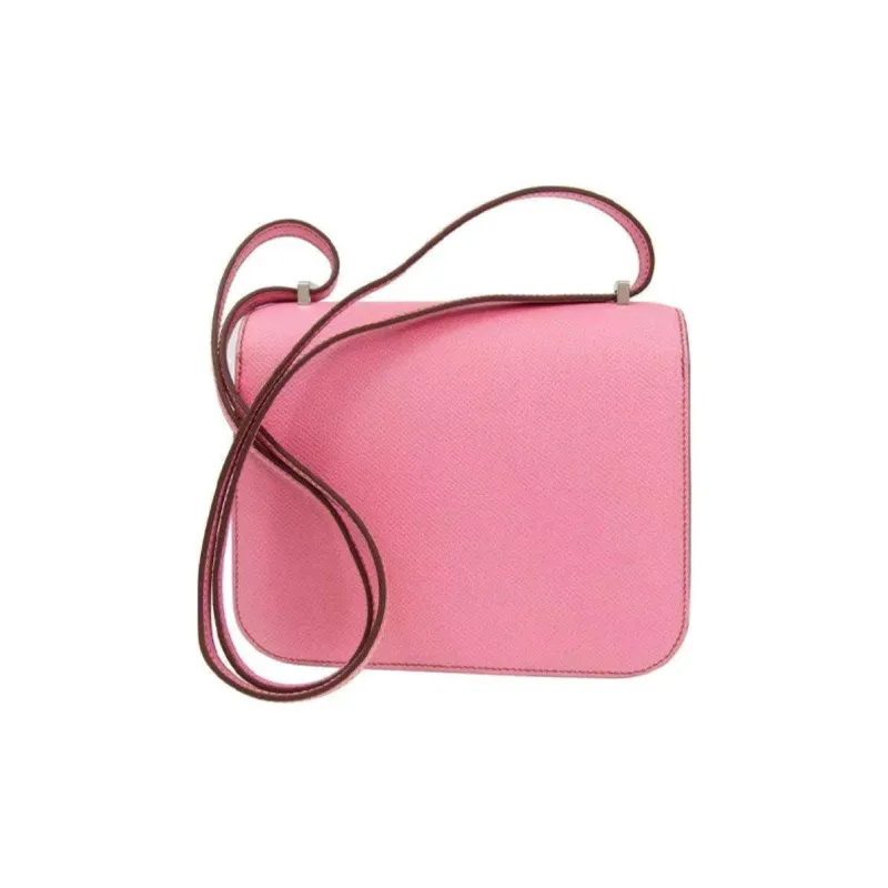 HERMES Constance Epsom Calfskin Kangkang Handheld Shoulder Bag, Crossbody Bag Mini Women's 5P Pink-2