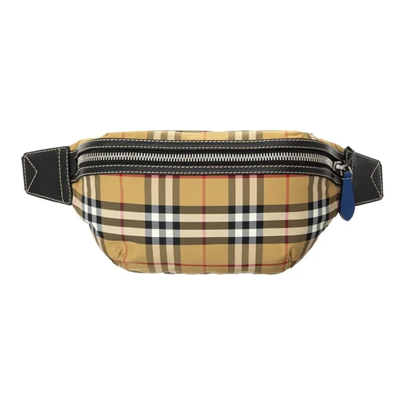 Burberry Vintage Calfskin One Shoulder Crossbody Bag, Sling Bag, Fanny Pack Medium Size Men's Archive Beige-0