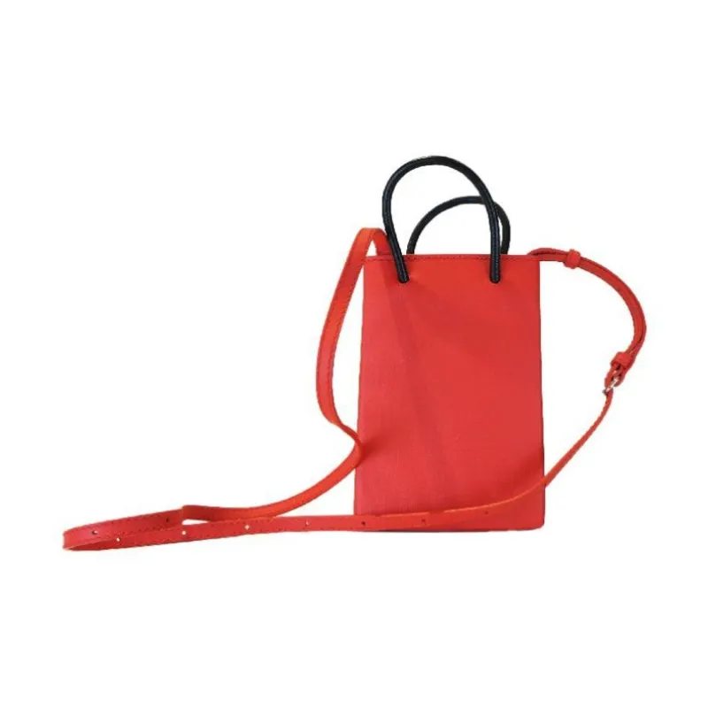 Balenciaga Cow Leather Crossbody Bag, Shoulder Bag, Handbag Women's Red-3