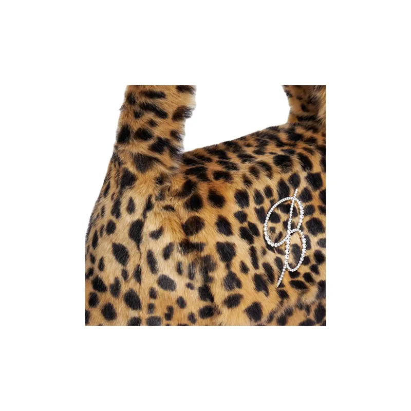 Blumarine Faux Fur Handbag Large Size Women's Brown-3