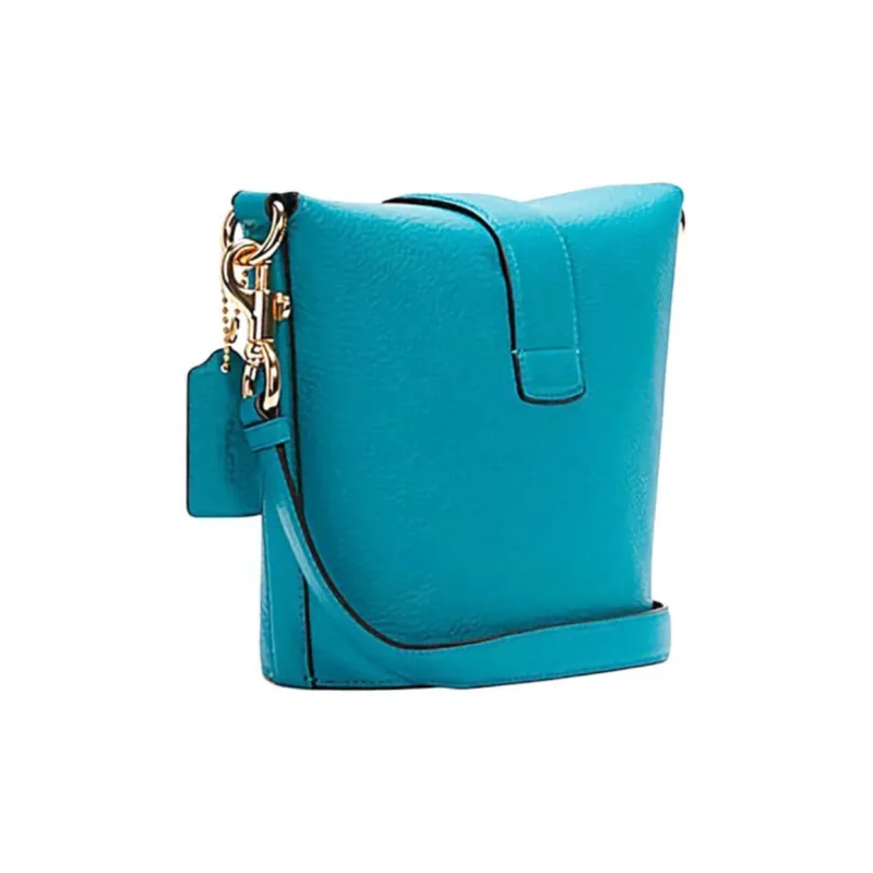 COACH Addie Leather Box Bag French Fries Bag Shoulder Bag Crossbody Bag Regular Women's Sapphire Green-1