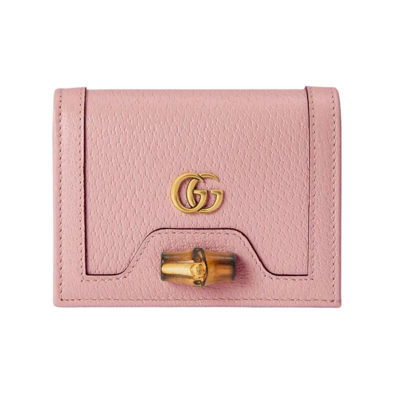 GUCCI Leather Wallets Card Holders Regular Women's Light Pink-0