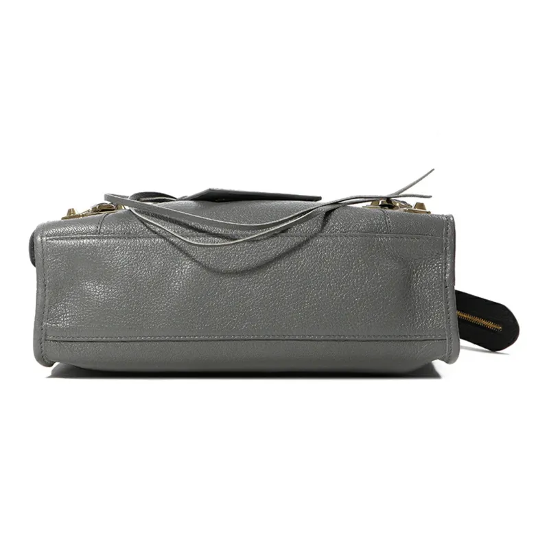 Balenciaga Shiny Goatskin Handbag, Shoulder Bag Trumpets Women's Gray-5