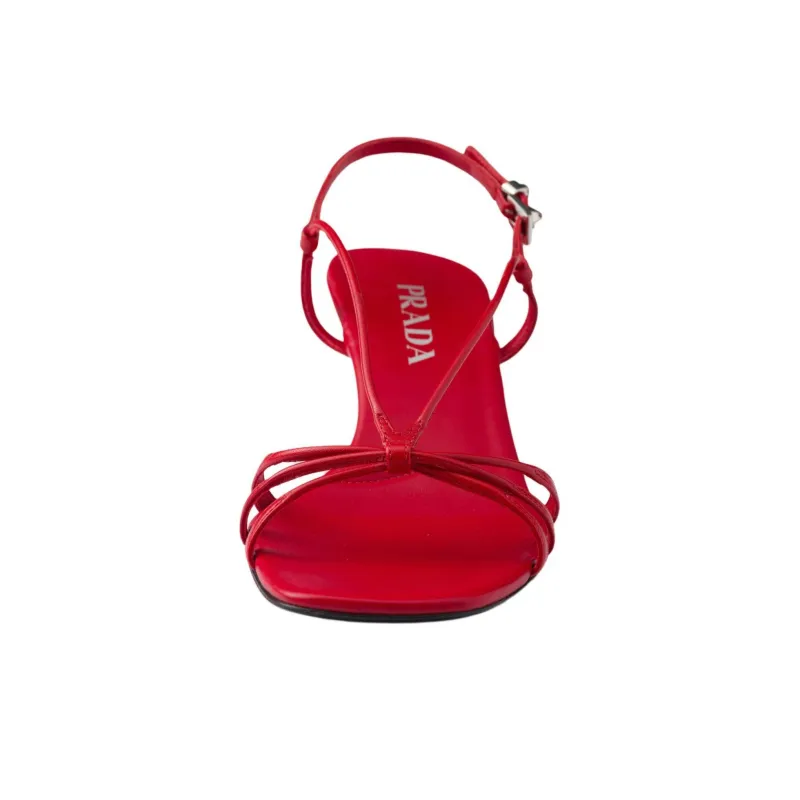 PRADA One Strap Sandals 5.5cm Women's Red-3