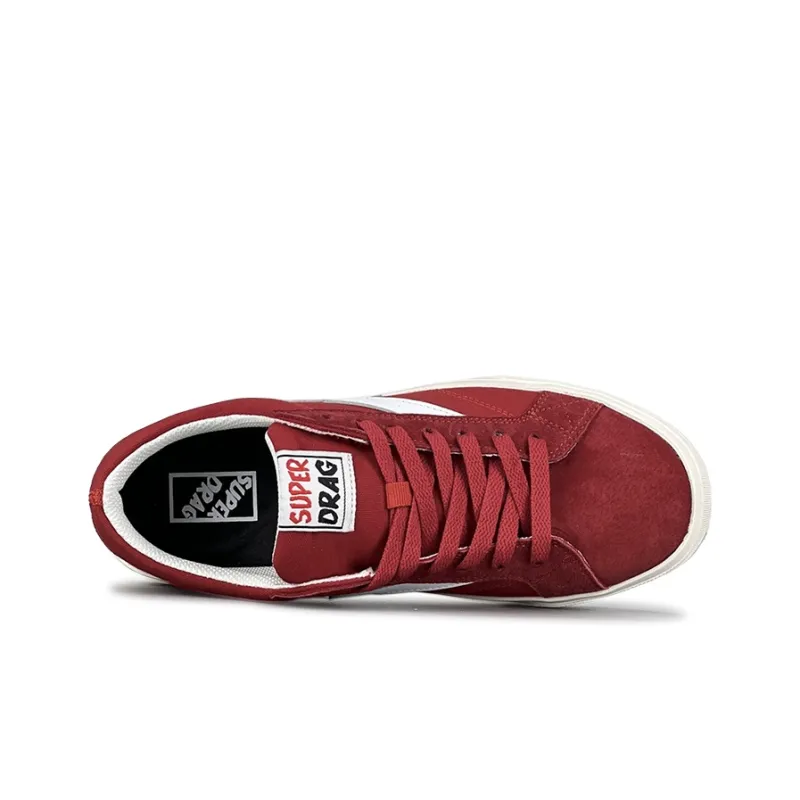 LuzaoT SUPER DRAG Abrasion Resistant Low Top Canvas Shoes Unisex Burgundy-3
